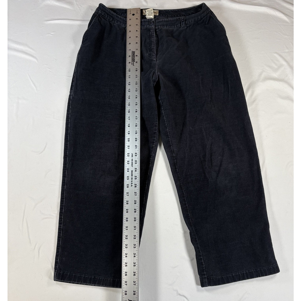 Vintage 90s LL Bean Corduroy Pants Curvy Fit Womens Pants Navy Blue Size 12 - Picture 12 of 16